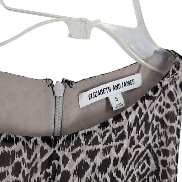 Elizabeth James Small Silk Tank Blouse Geometric boho quiet luxury career - Picture 2 of 4